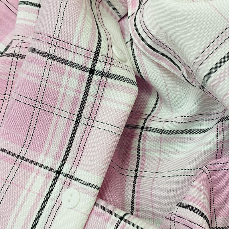 アメリカ製 Caltop キャルトップ ピンク 白 チェックシャツ 半袖 ボタンアップ R