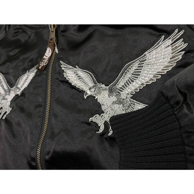 総刺繍 リバーシブル 横須賀発祥 スカジャン 横須賀ジャンパー Sukajan サテン 鷹 虎