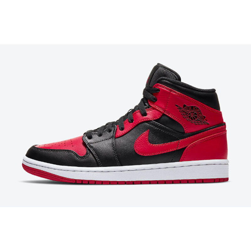 Nike ナイキ Air Jordan1 Mid エアジョーダン1 ミッドカット 黒赤 ブルズ Nike ナイキ Air Jordan1 Mid エアジョーダン1 ミッドカット 黒赤 ブルズ