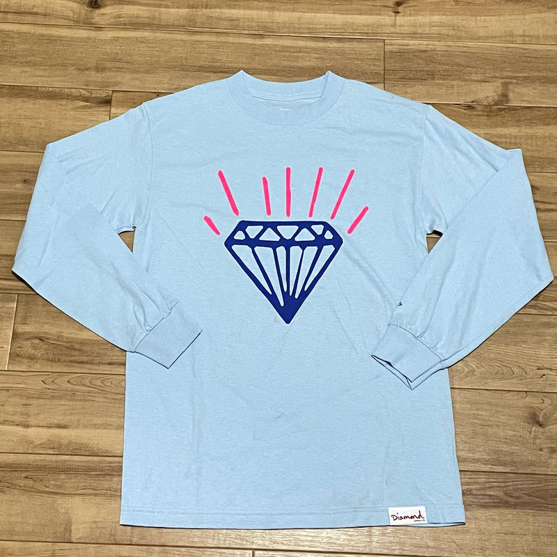 S Diamond Supply Co ダイヤモンドサプライ 長袖 Tシャツ 水色 ロン