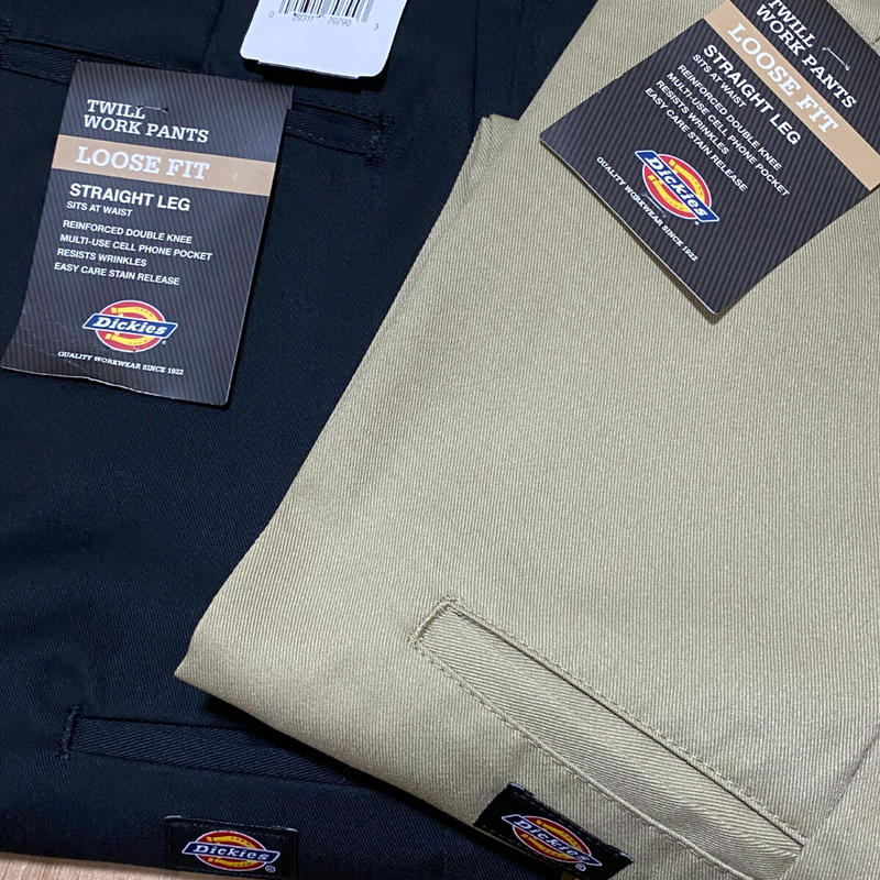USAモデル Dickies ディッキーズ LOOSE FIT ダブルニー BK ブラック 極...