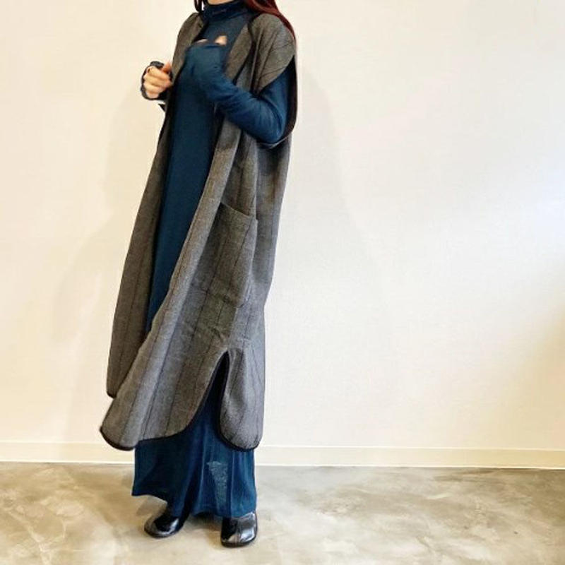 最終価格♡新品♥AGAWD☆check nosleeve gilet☆アガウド AgAwd❤️新品✨今季 Check Nosleeve Gilet