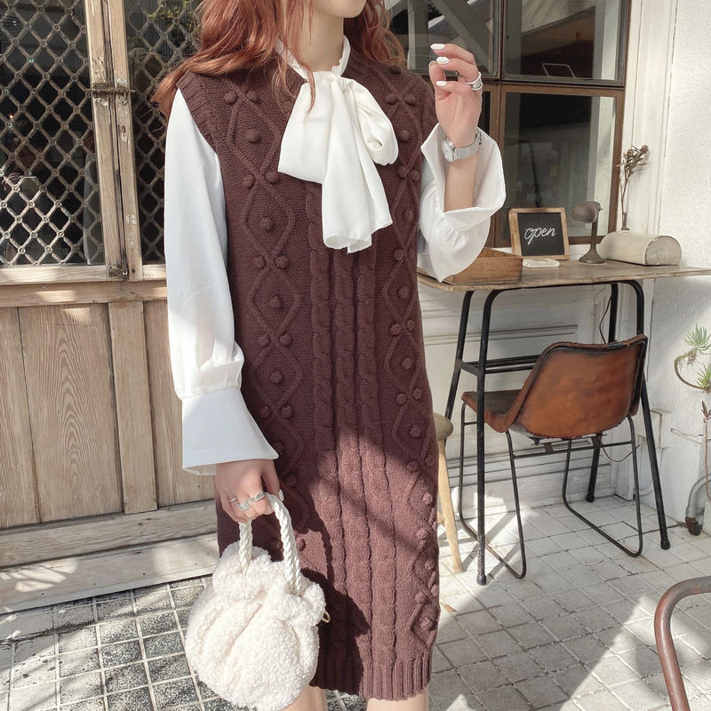 ニットベストロングワンピース 192 3049 Deisy Lotte