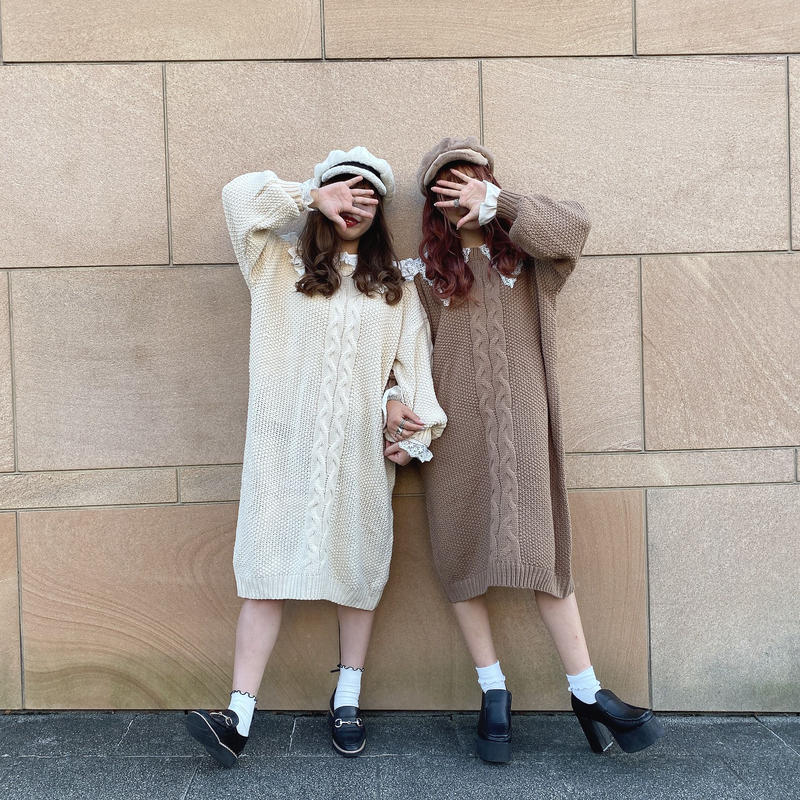 ケーブルニットロングワンピース 192 6021 Deisy Lotte