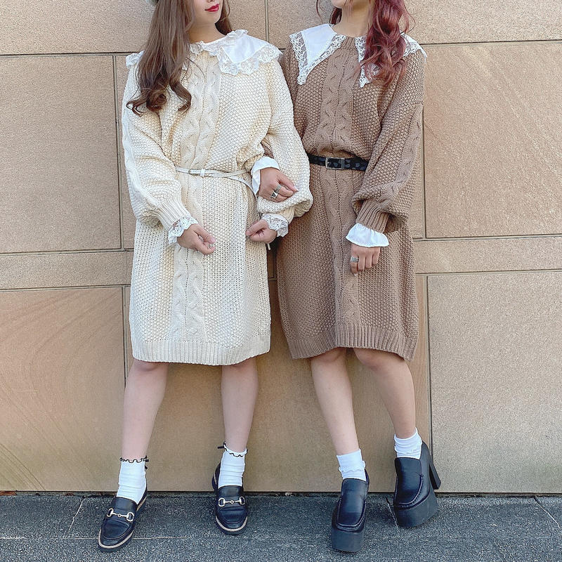 ケーブルニットロングワンピース 192 6021 Deisy Lotte