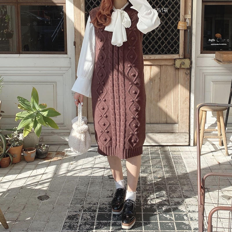 ニットベストロングワンピース 192 3049 Deisy Lotte