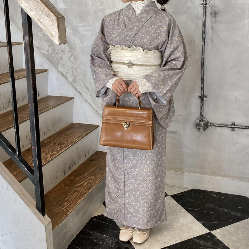 小花レトロ(浴衣＋帯セット)【211-Ａ002】 | Deisy lotte