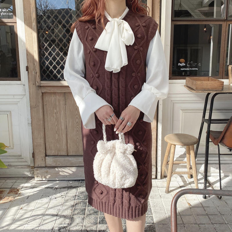 ニットベストロングワンピース 192 3049 Deisy Lotte