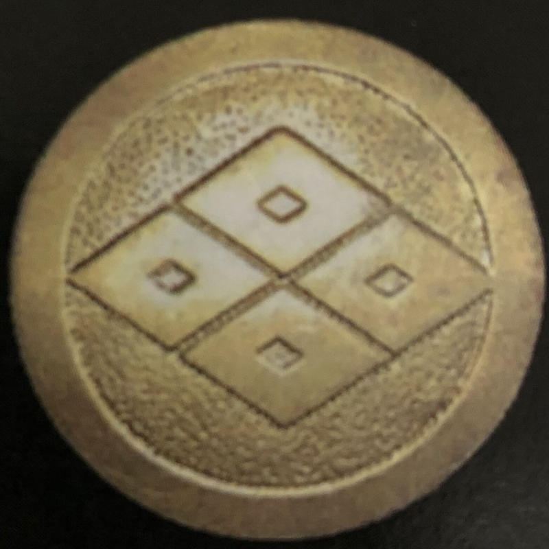 k 057 前立 丸に四つ目菱 甲冑工房丸武 k 057 前立 丸に四つ目菱 甲冑工房丸武