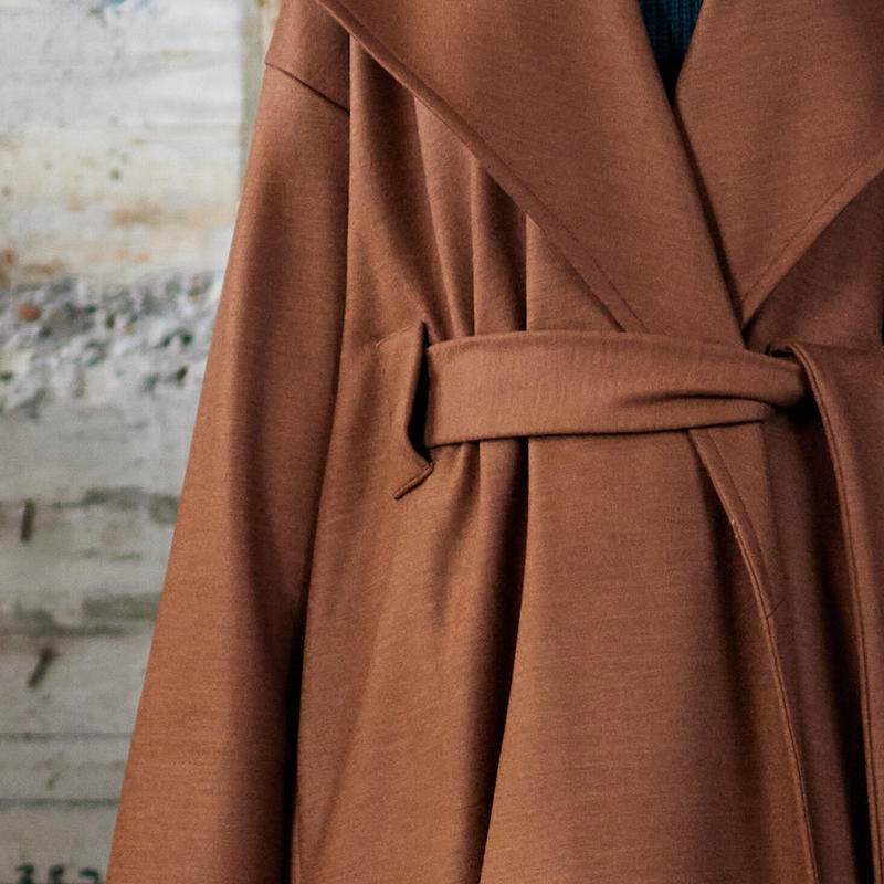 eLLa アシンメトリーツイルコート eLLa asymmetry twill coat ネイビー