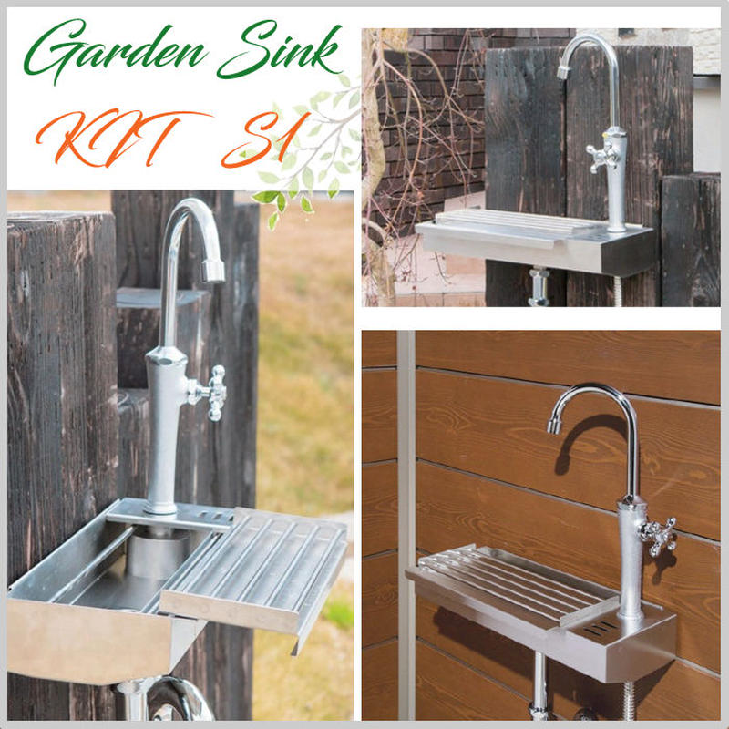 ガーデンシンク ステンレス 水栓 水道 壁面 シンプル スリム 給排水管セット 蛇口付 庭 ガ ガーデンシンク ステンレス 水栓 水道 壁面 シンプル スリム 給排水管セット 蛇口付 庭 ガ