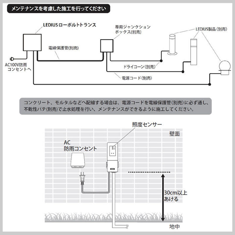 タカショー Ledius レディアス ローボルト トランス 12v プラグ付 変圧器 変換