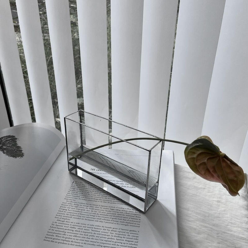 ハクガラス器 フラワーベース 長方形 横長 Haku Grass Flower Vase 3