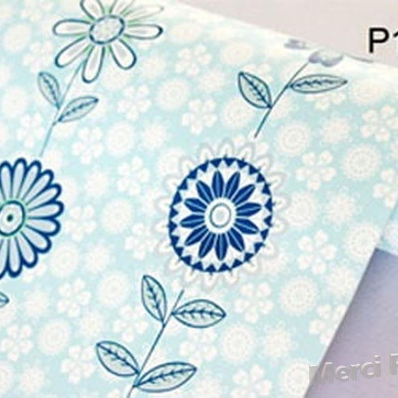 10m P11 ブルーフラワー 花柄 パターン 壁紙 シール リフォーム ウォールペーパ