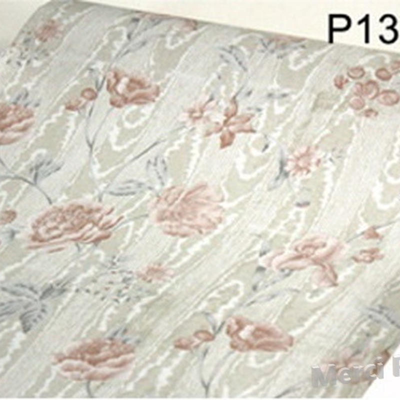 100m P1342 4 グレー 薔薇 花柄 フラワー 壁紙 シール リフォーム ウォールペ