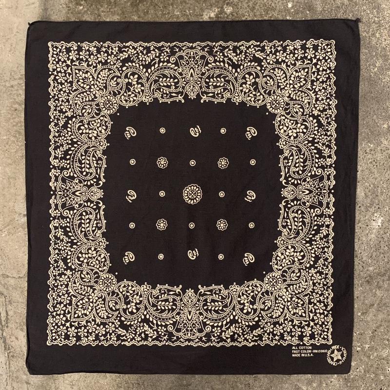 Bandana ヴィンテージバンダナ 黒 Usa製 Duff