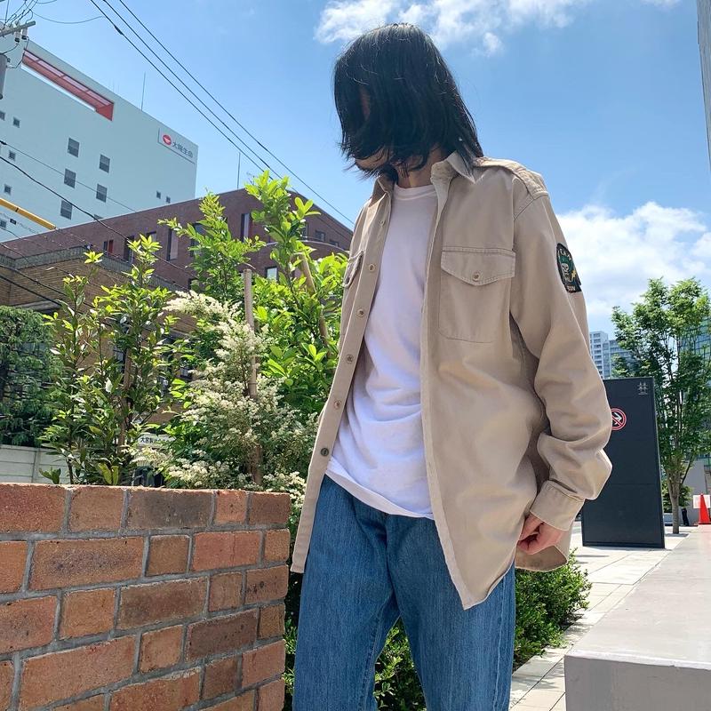 Polo by Ralph Lauren ミリタリーシャツ ロングスリーブ ユーズド加工 R...