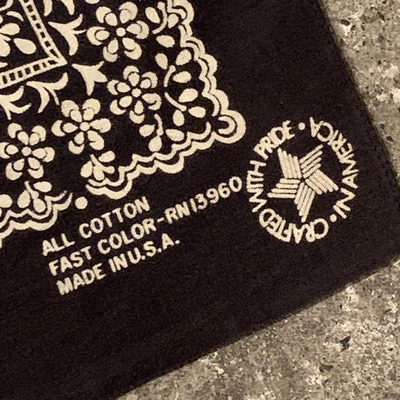 Bandana ヴィンテージバンダナ 黒 Usa製 Duff