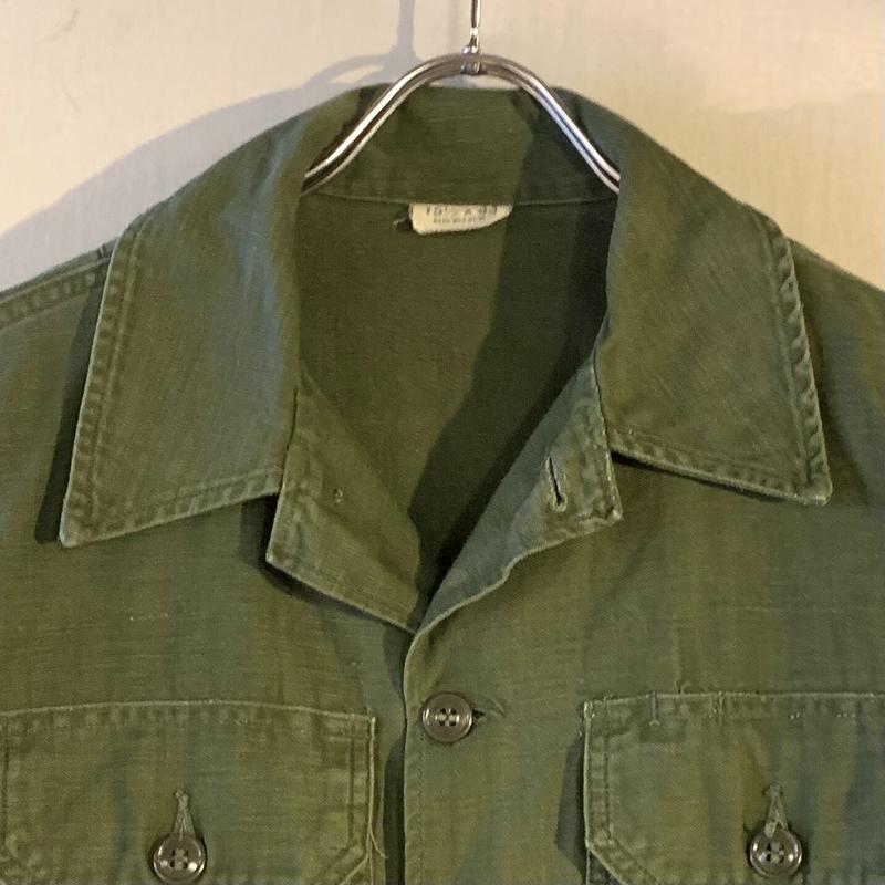 60s US ARMY ユーティリティシャツ 筒袖 OG-107 ミリタリーシャツ 1965