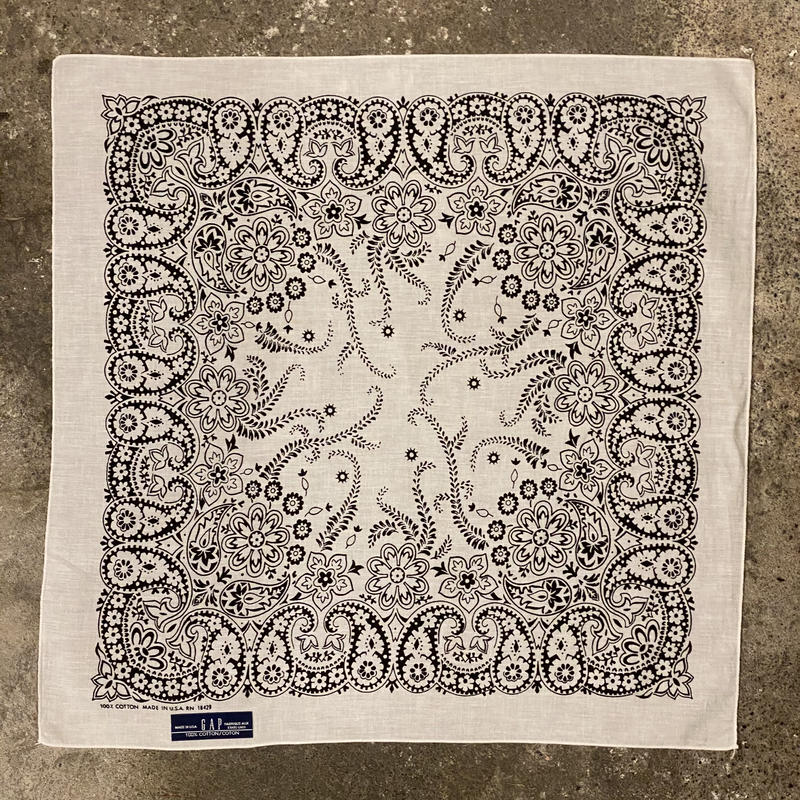 Gap ヴィンテージバンダナ 白 Usa製 S0322 Duff