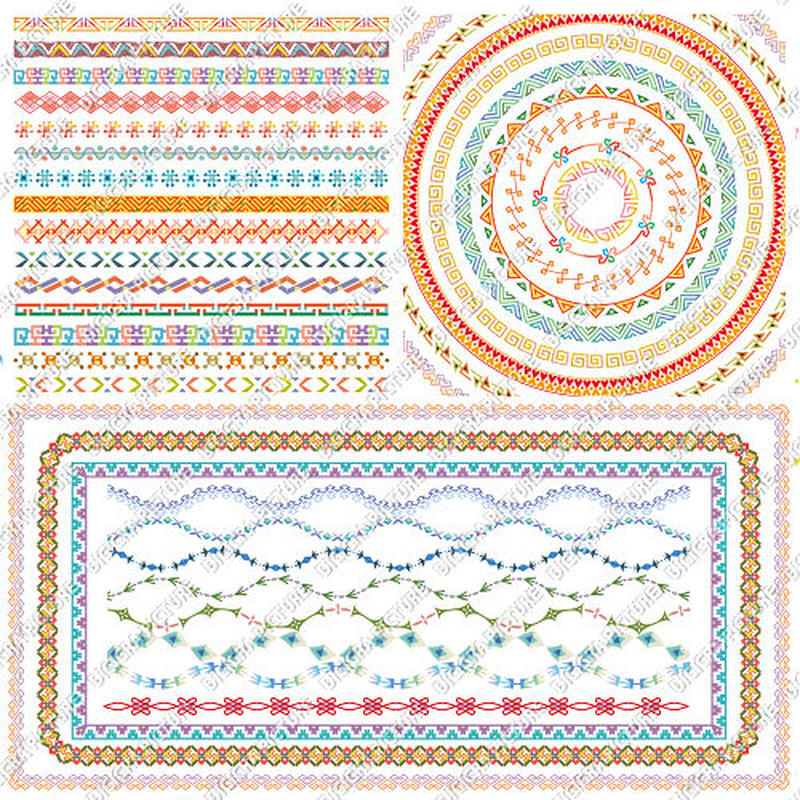 デザイン素材集 Ep25 彩kazari 飾り罫 囲み罫 エスニックデコ E Desi