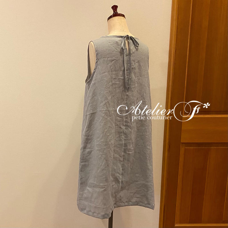 バックリボンワンピースの型紙 ダウンロード Atelier F アトリエエフ