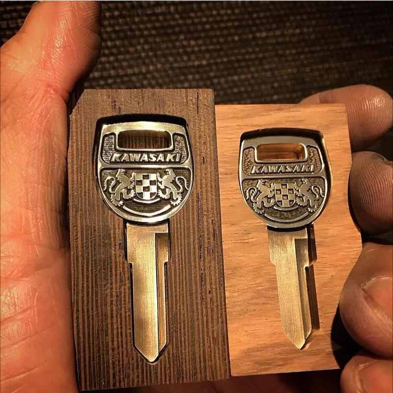 ☆K.hさま専用です☆ ブランクキー カワサキ 向かい獅子 真鍮 バイク鍵