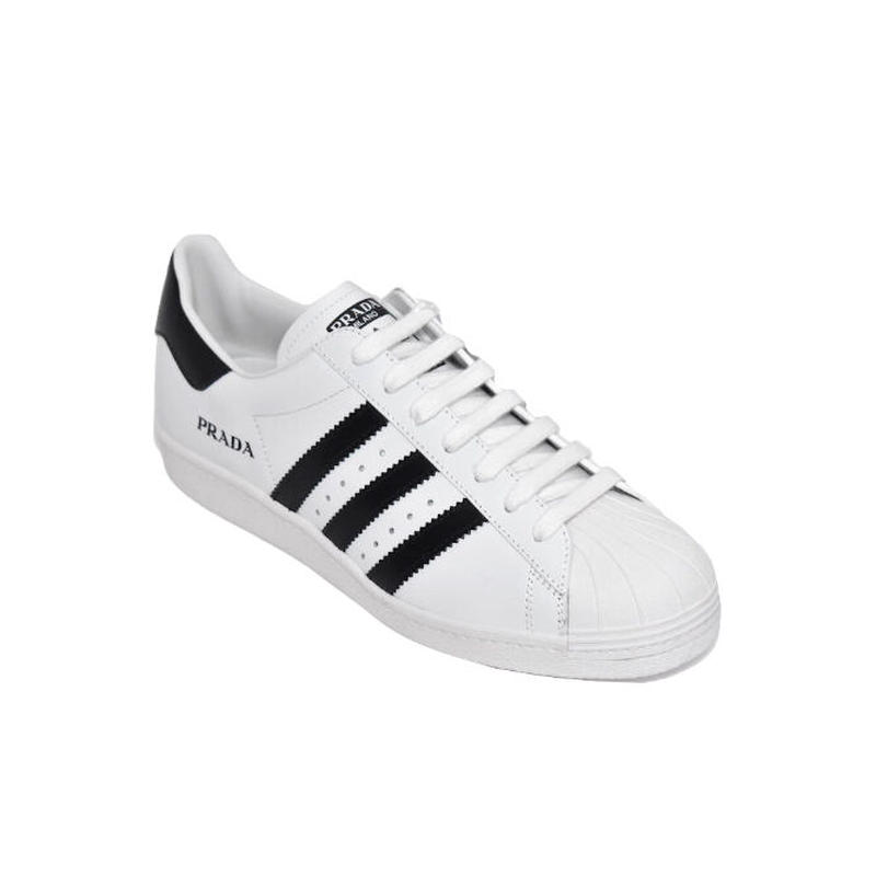 ショップ袋つき アディダス スーパースター プラダ 24.5 【数々の 動作確認済 プラダ アディダス superstar adidas PRADA 24.5cm スニーカー