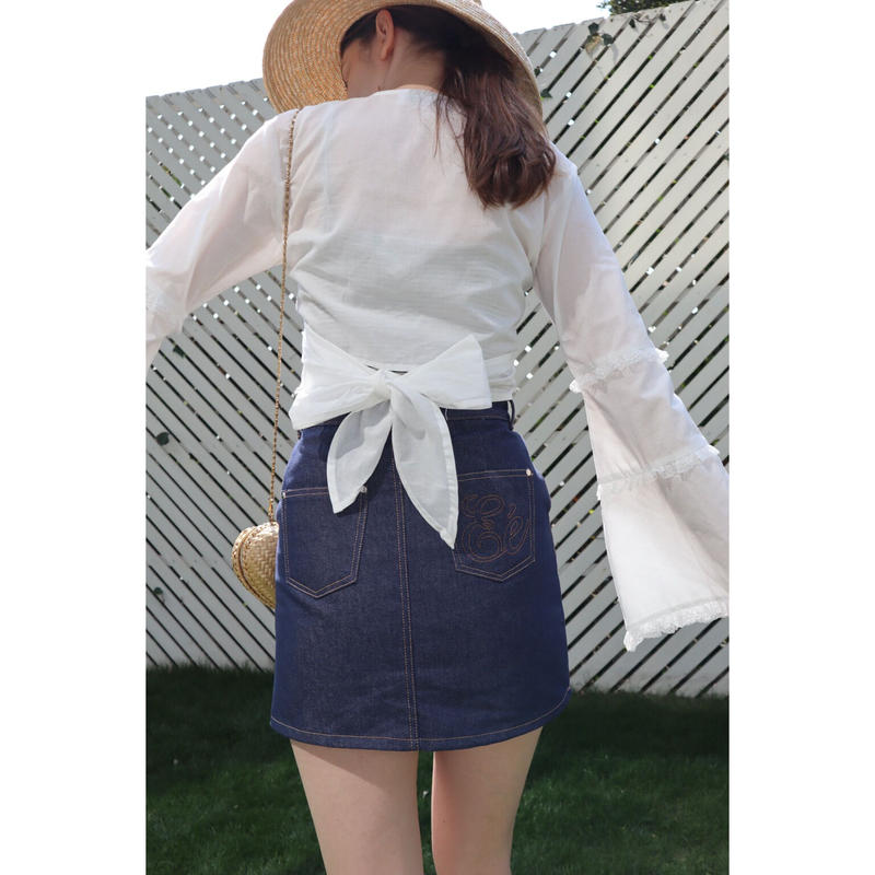 とっておきし福袋 エピヌ バックEe刺繍 デニムミニスカート tdh