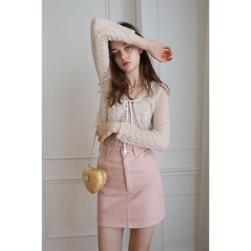 良好品】 エピヌ バックEe刺繍 デニムミニスカート seedpotatoes.com.au