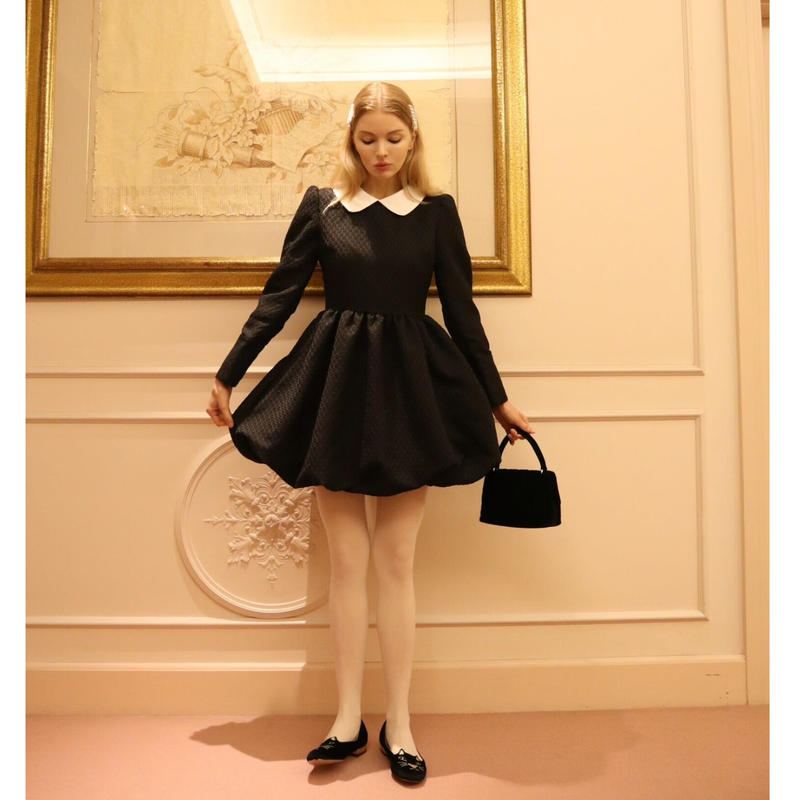 Jacquard balloon onepiece | épine 直販入荷 Jacquard onepiece【epine】 balloon ミニワンピース