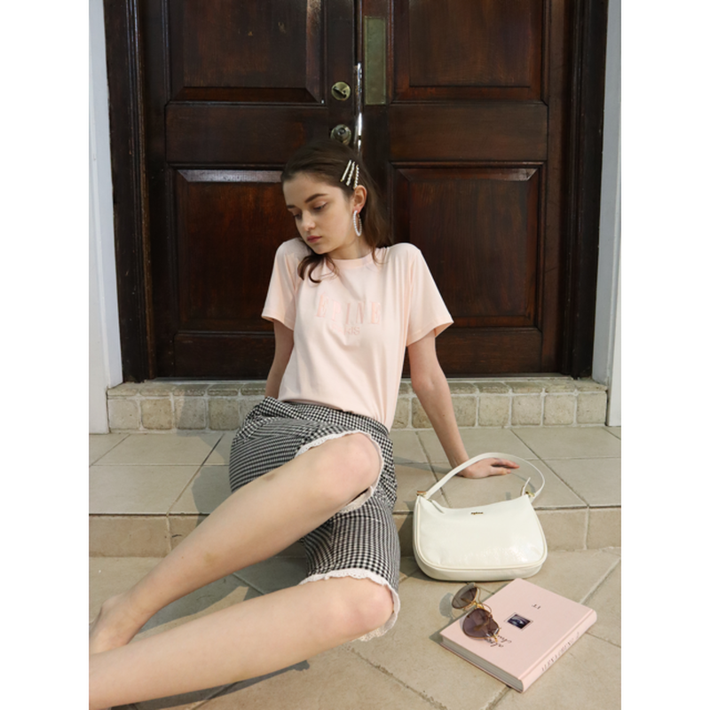 ÉPINE PARIS embroidery tee pink×pink | épine