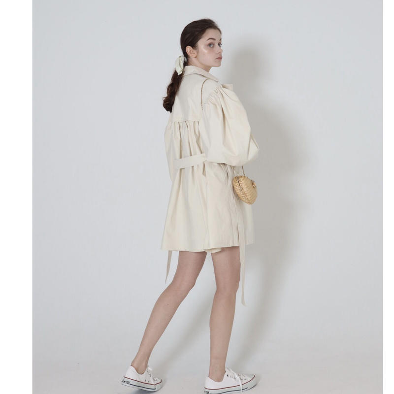 arm volume mini trench coat ivory | épine