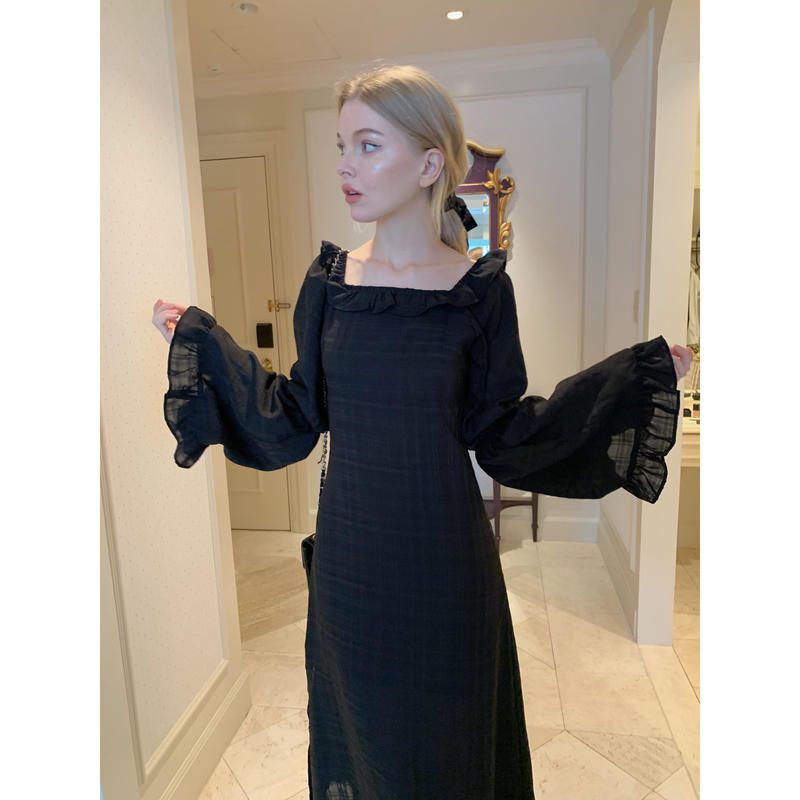 エピヌ epine フリルバックリボンギンガムチェックワンピース ギンガム