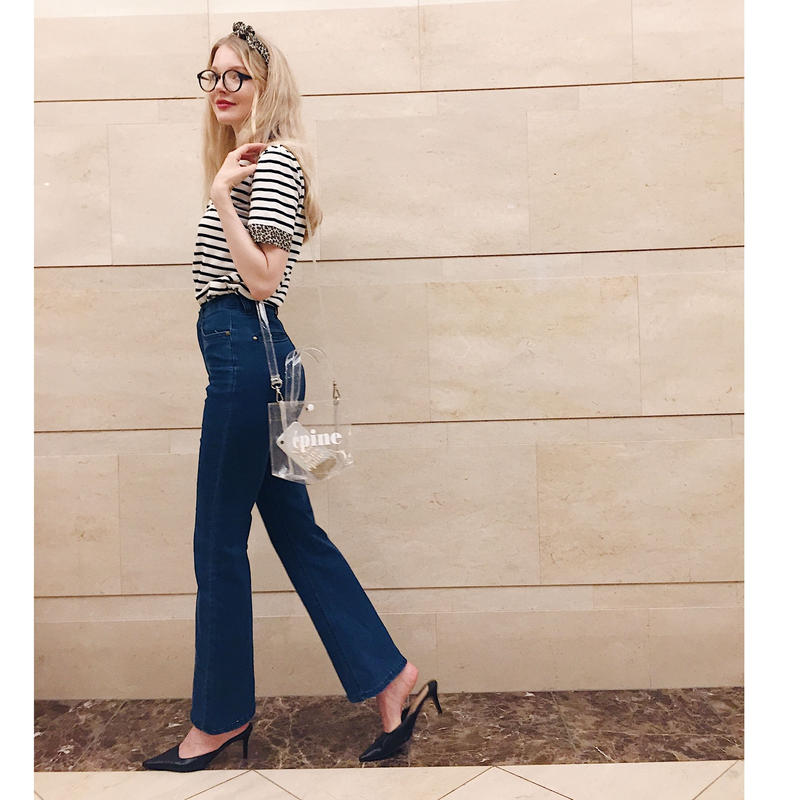 épine high-waist fit bell jeans blue | épine