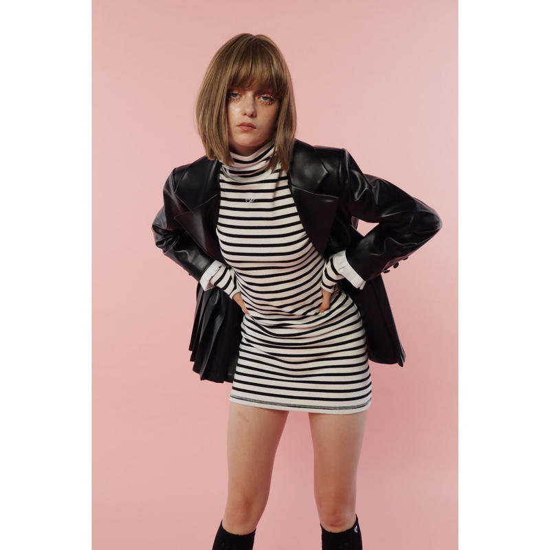 Eé finger hole high neck mini onepiece border |...