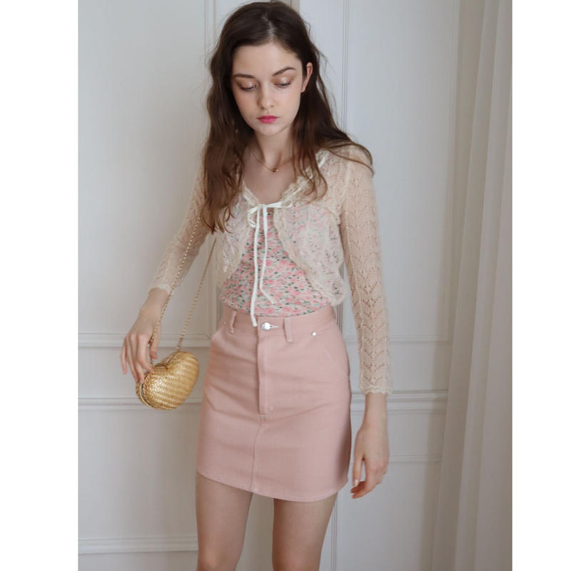 良好品】 エピヌ バックEe刺繍 デニムミニスカート seedpotatoes.com.au