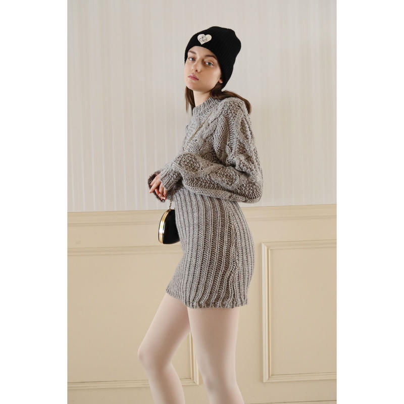 cable knit lady onepiece gray | épine