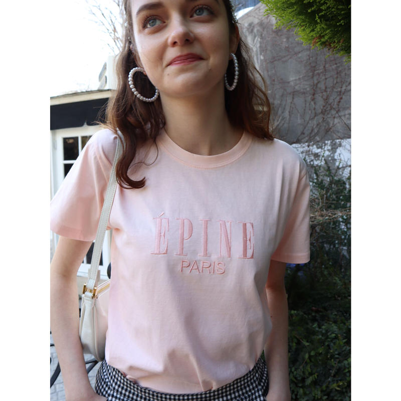 ÉPINE PARIS embroidery tee pink×pink | épine
