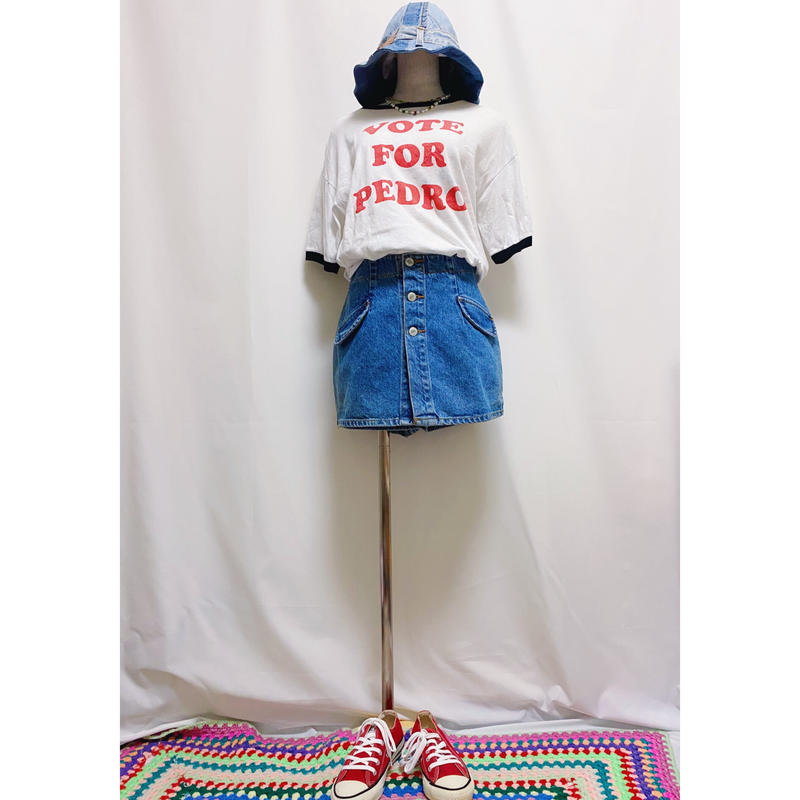 Vintage 80s 90s Usa Bongo 前ボタンスカート風ショ