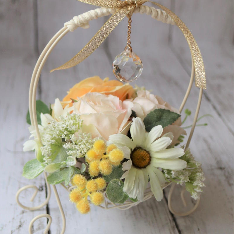 バラ デイジーの花カゴのサンキャッチャー 小 Etoile Irisee