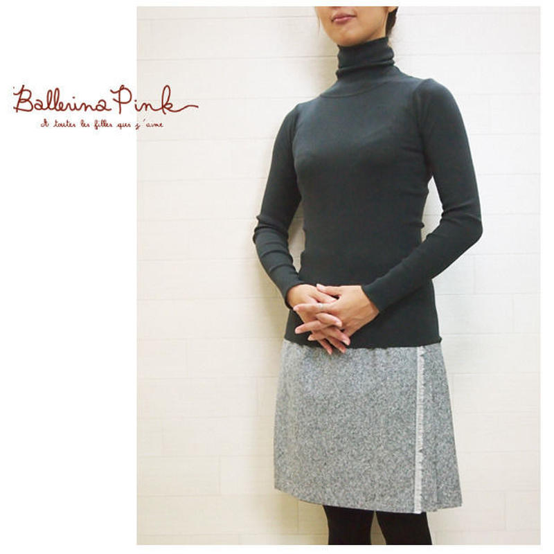 Ballerina Pink バレリーナピンク コットンシルクリブタートル Fashion