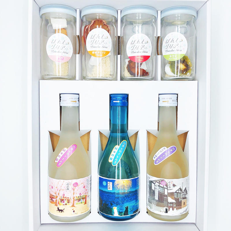 たびするねこラベル 日本酒ミニボトルギフトセット ぽんしゅグリアx日本酒 たびねこ ギフト
