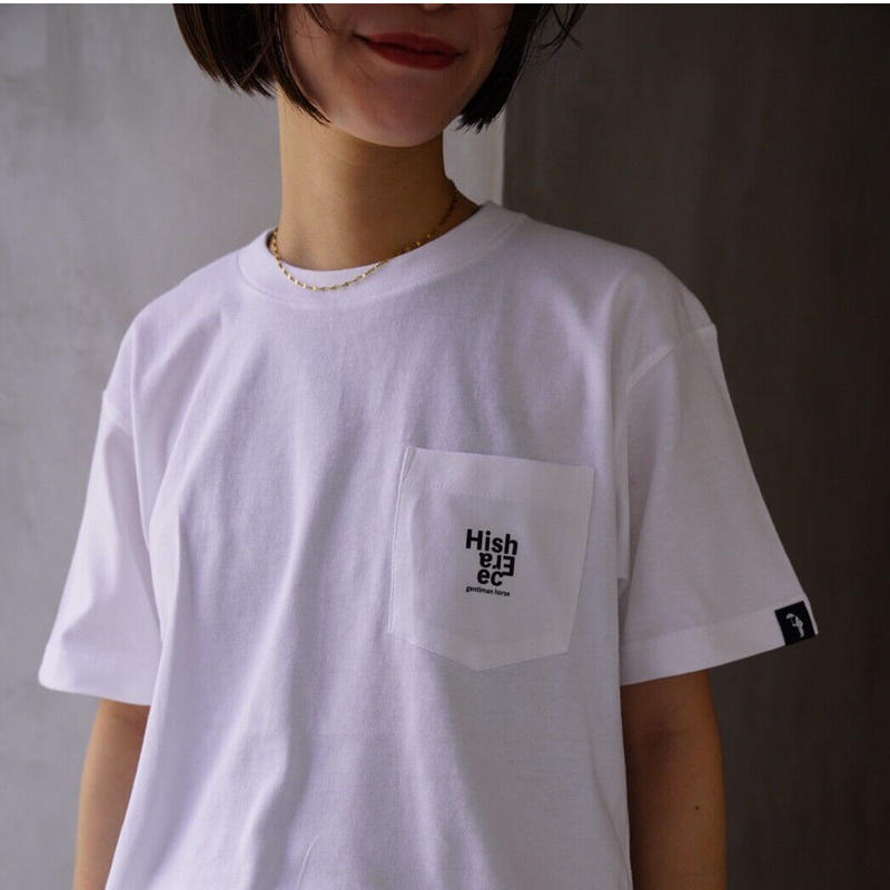 hish era vec LOGO Print Pocket T-shirt [white]