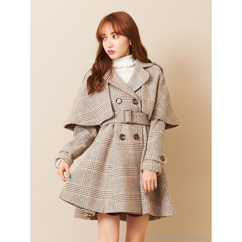 Titty Co ティティー アンド コー ケープ付きウールトレンチコート