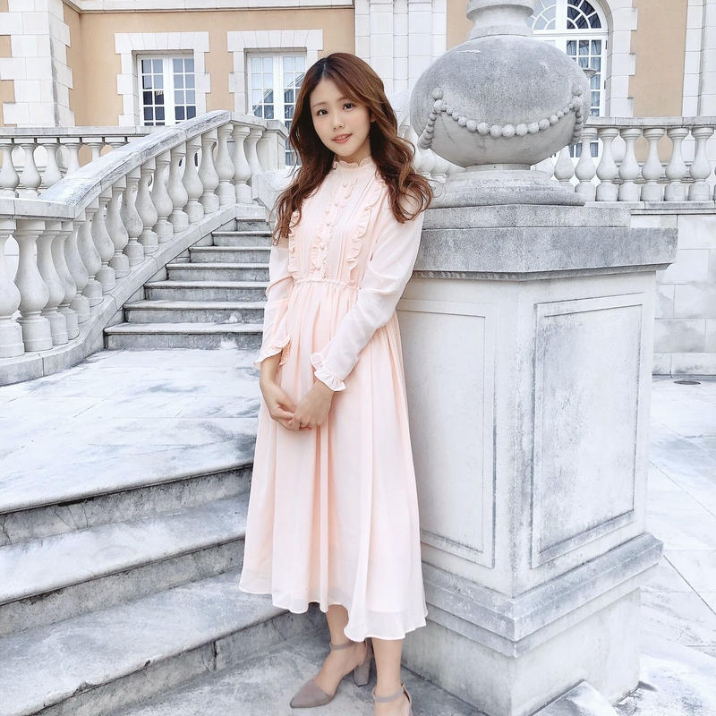 シフォンワンピース ピーチピンク Bnfl0002 Pp Flante