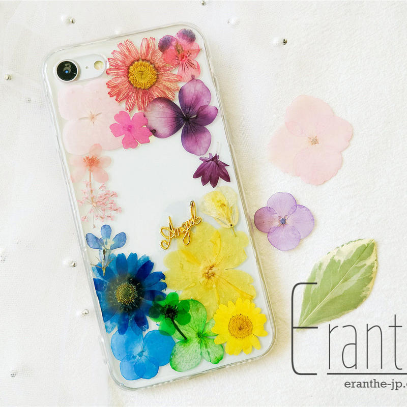 カラフル 押し花 ドライフラワー スマホケース のコピー Eranthe