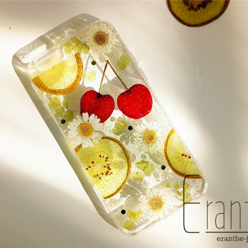 押しフルーツ スマホケース アイフォン Iphone 押し花 ケース エランテ