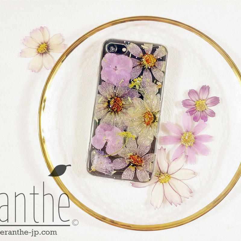 コスモス 押し花 ドライフラワー スマホケース エランテ