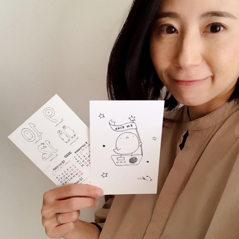 イラストハガキ2枚セット 描き下ろしイラスト 小林千鶴 原口奈菜 Fm Bird